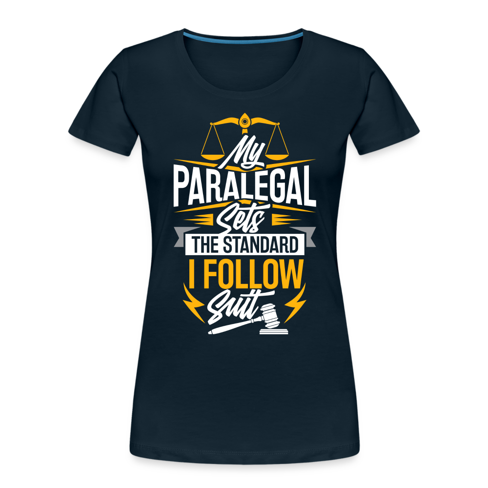 "Follow Suit" Women’s Premium Organic T-Shirt - deep navy
