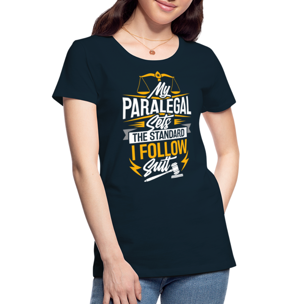 "Follow Suit" Women’s Premium Organic T-Shirt - deep navy