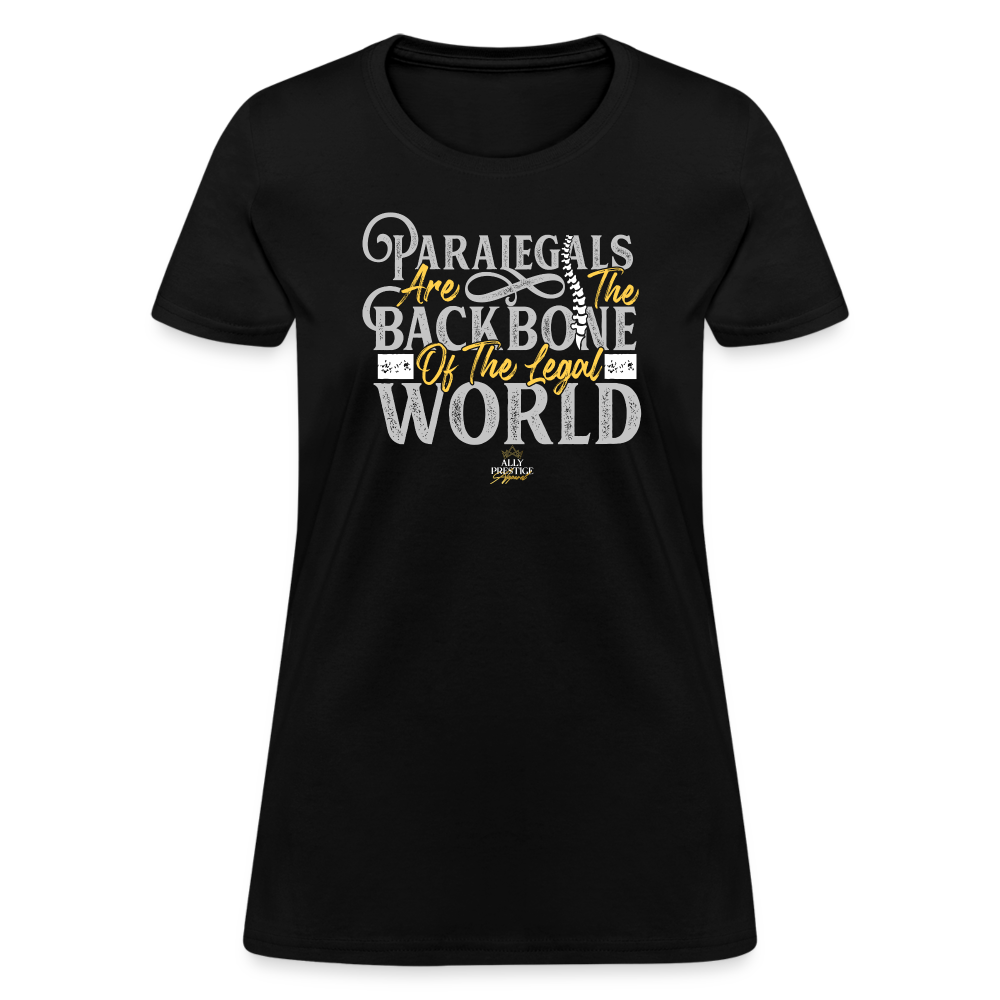 "Paralegal Backbone" Women's Soft T-Shirt - black