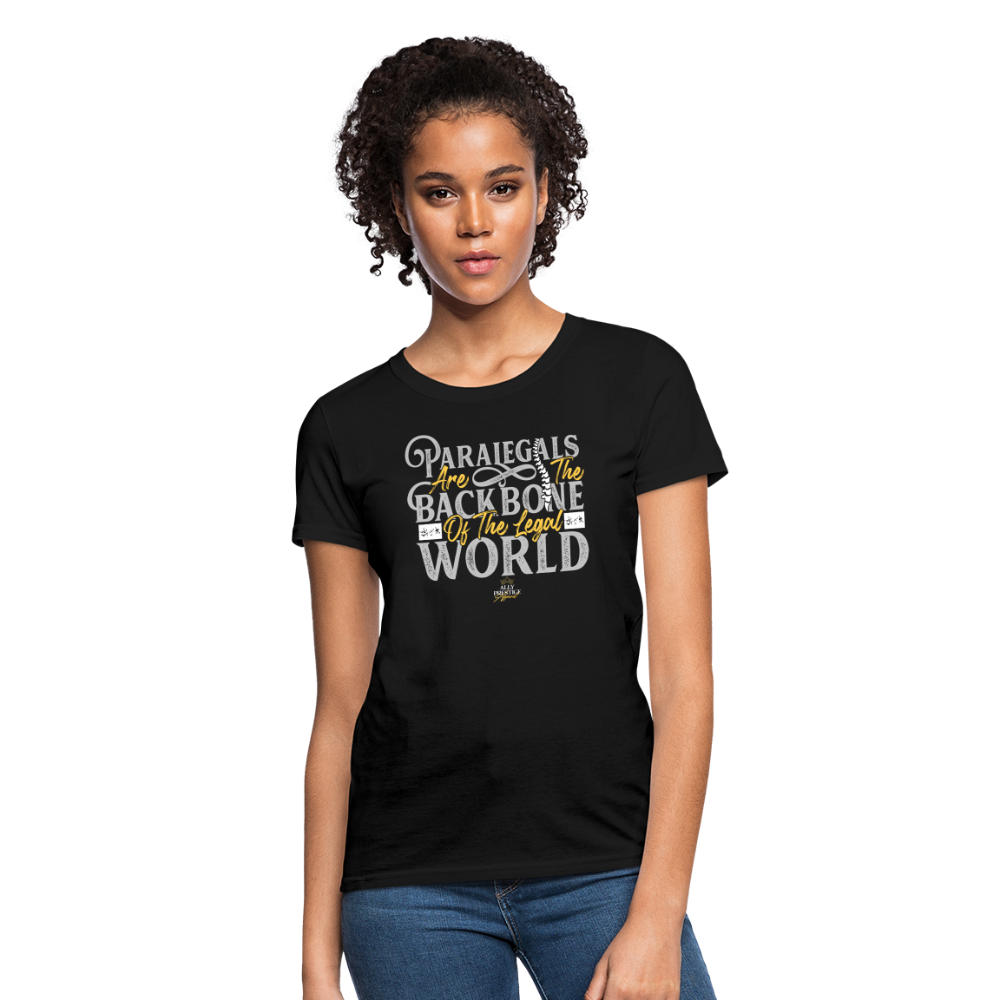 "Paralegal Backbone" Women's Soft T-Shirt - black