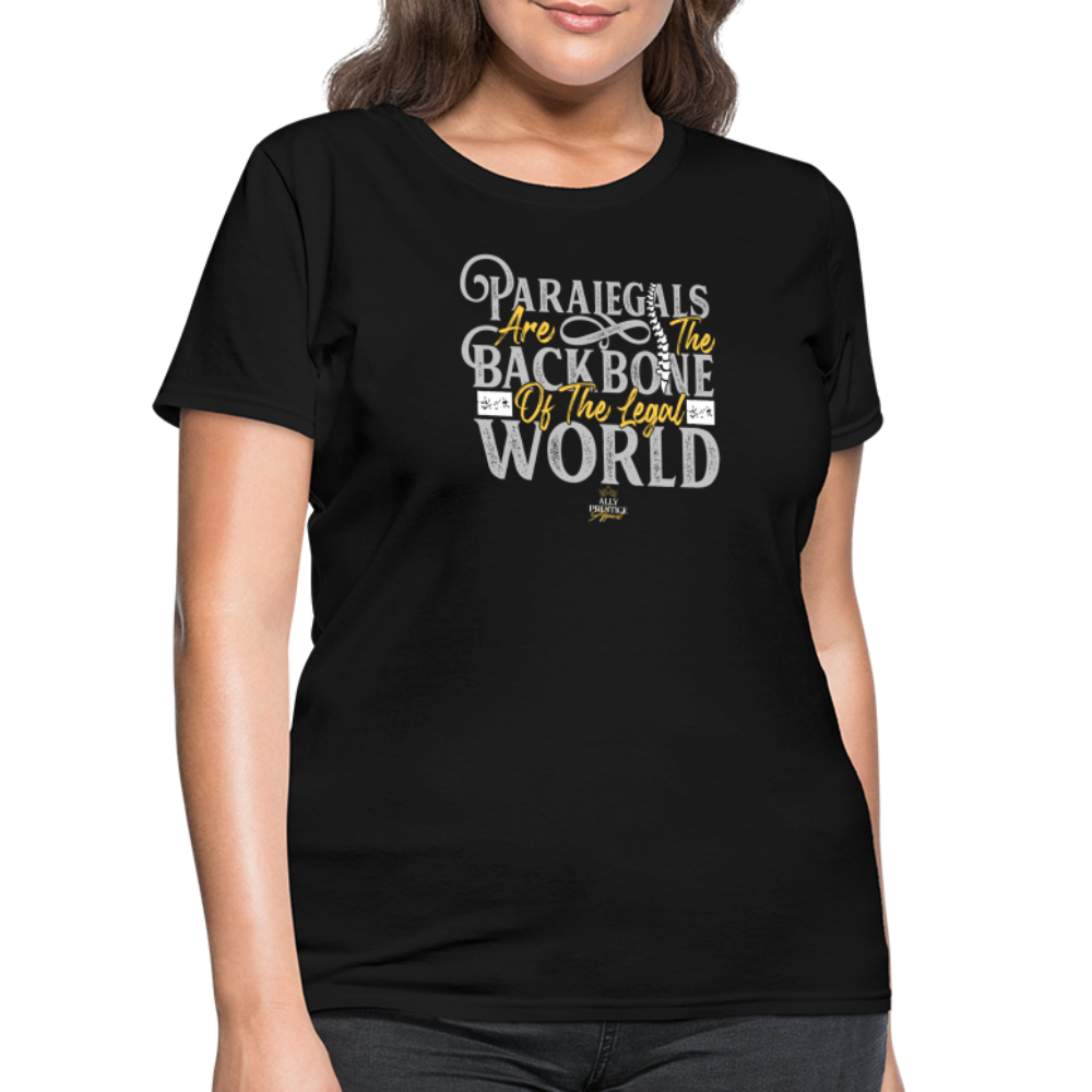 "Paralegal Backbone" Women's Soft T-Shirt - black