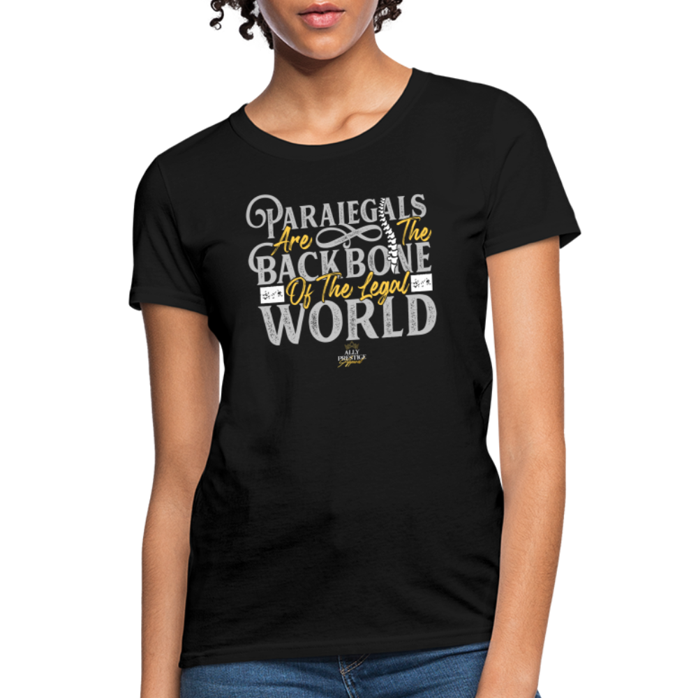 "Paralegal Backbone" Women's Soft T-Shirt - black