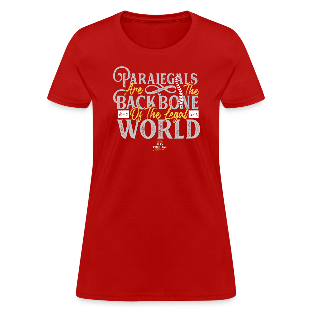 "Paralegal Backbone" Women's Soft T-Shirt - red