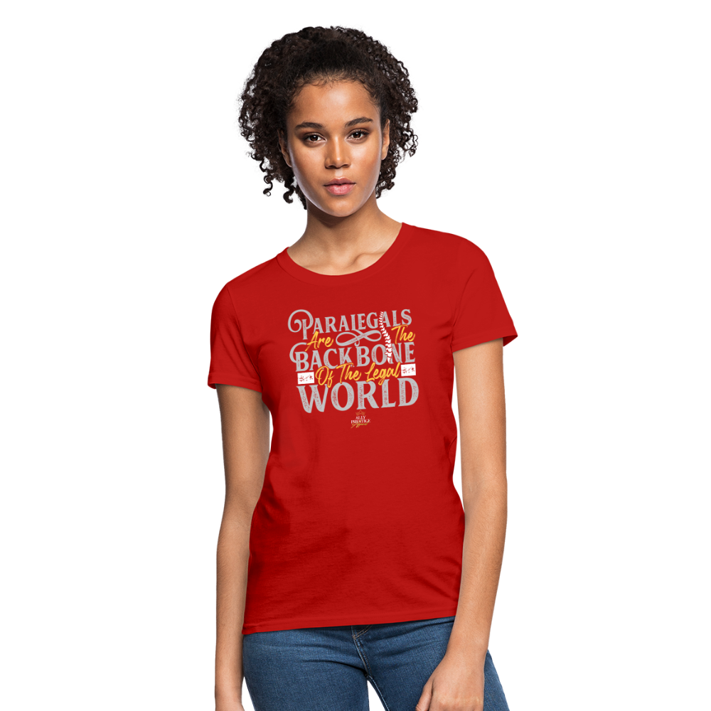 "Paralegal Backbone" Women's Soft T-Shirt - red