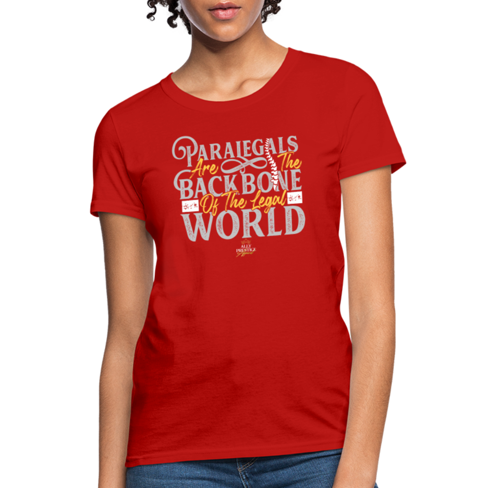 "Paralegal Backbone" Women's Soft T-Shirt - red