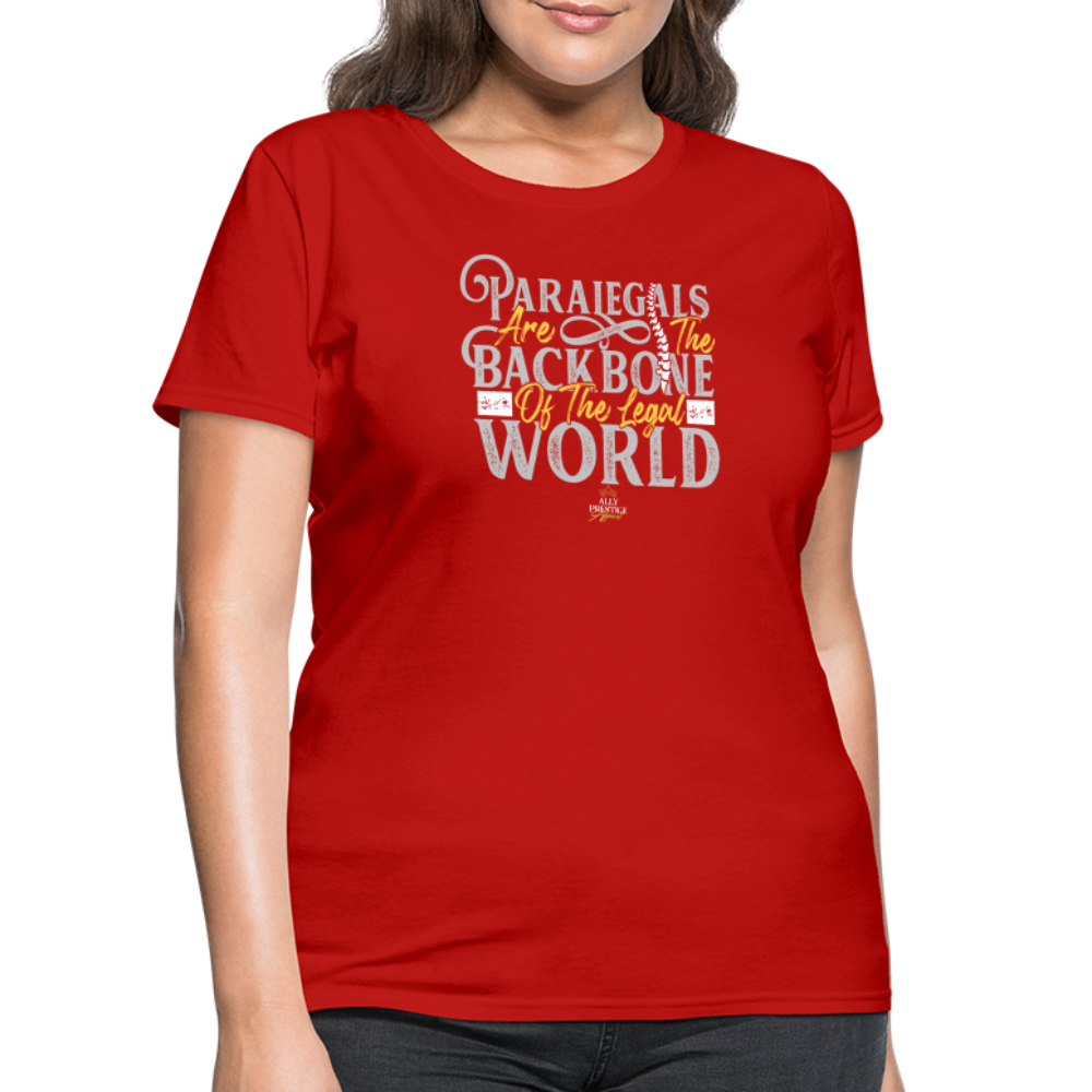 "Paralegal Backbone" Women's Soft T-Shirt - red