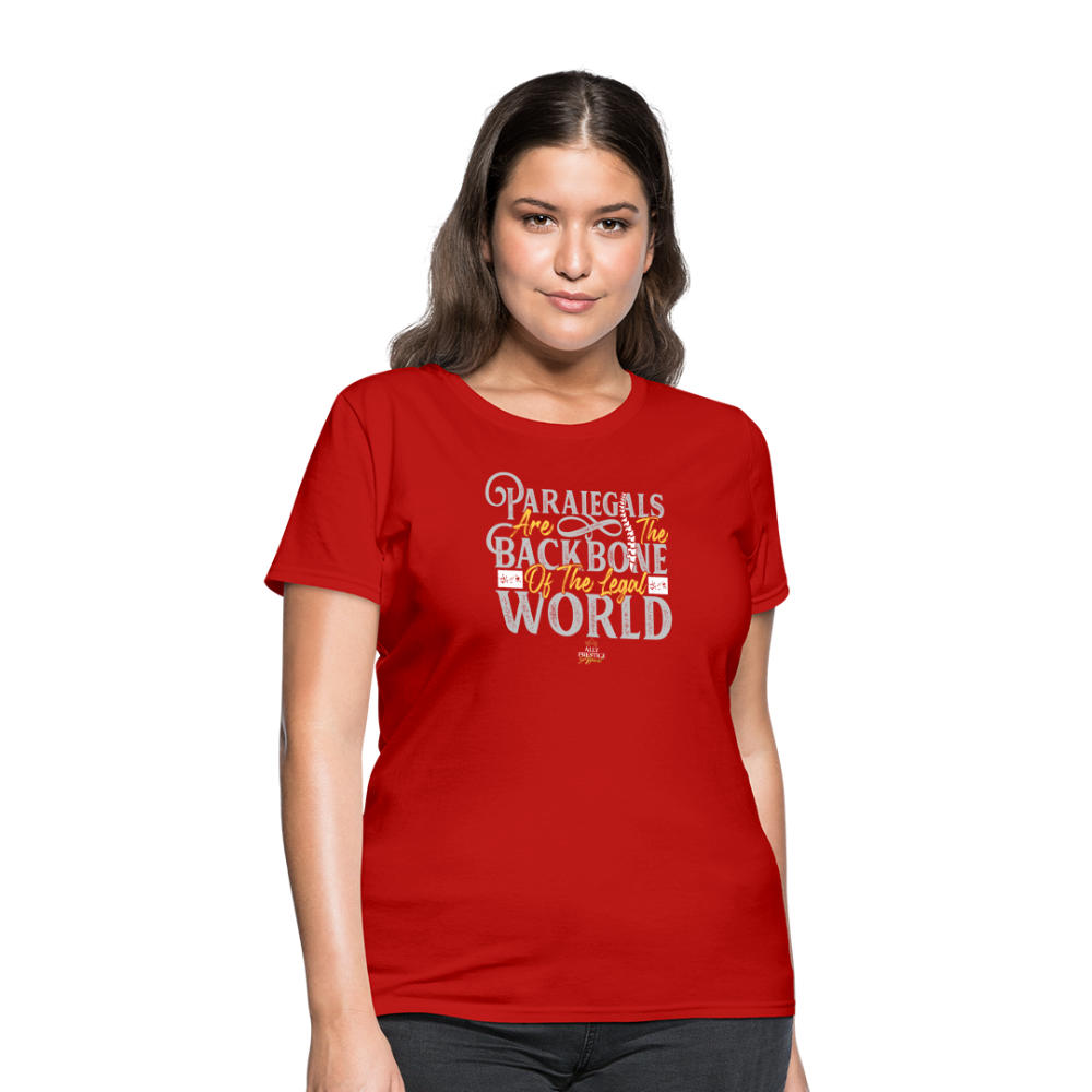 "Paralegal Backbone" Women's Soft T-Shirt - red