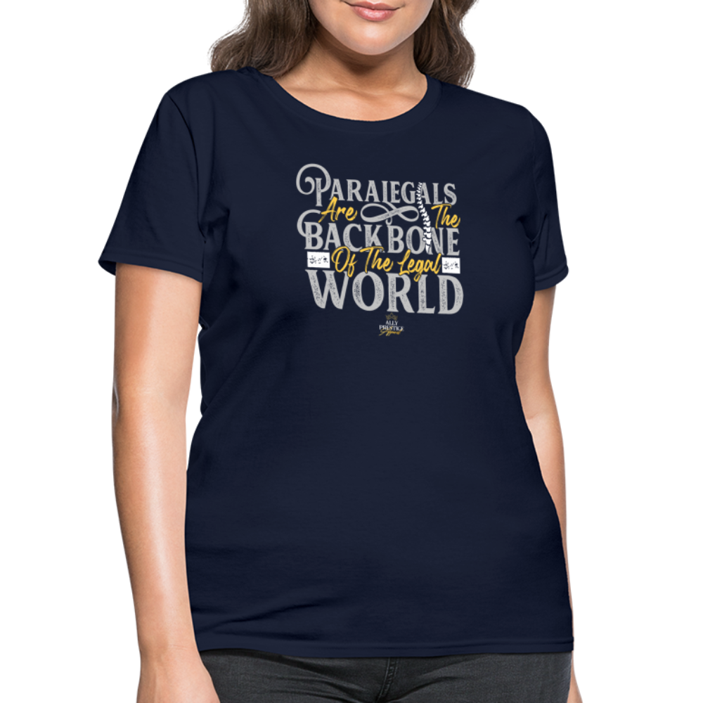 "Paralegal Backbone" Women's Soft T-Shirt - navy