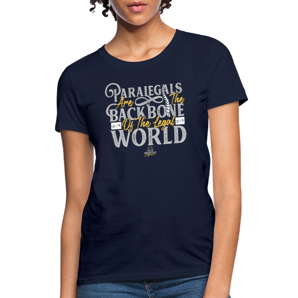"Paralegal Backbone" Women's Soft T-Shirt - navy