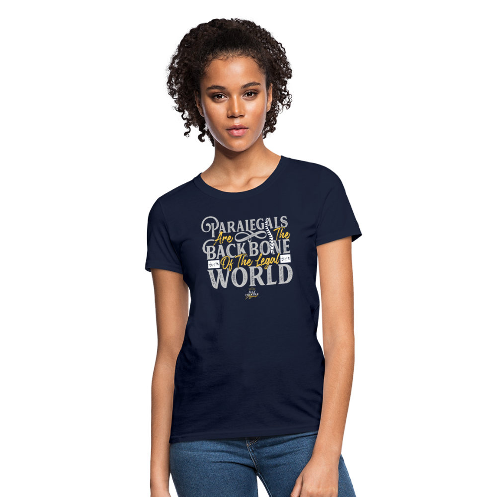 "Paralegal Backbone" Women's Soft T-Shirt - navy