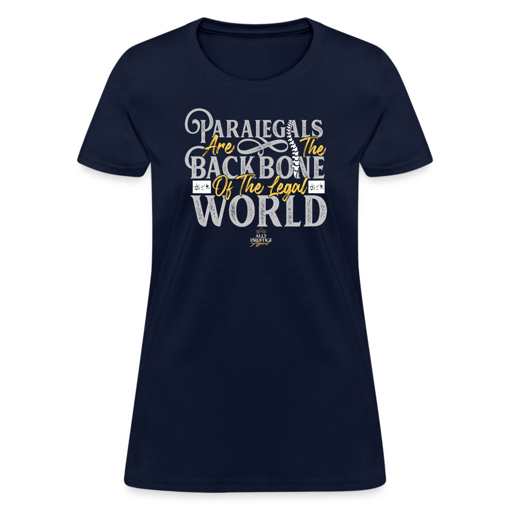 "Paralegal Backbone" Women's Soft T-Shirt - navy