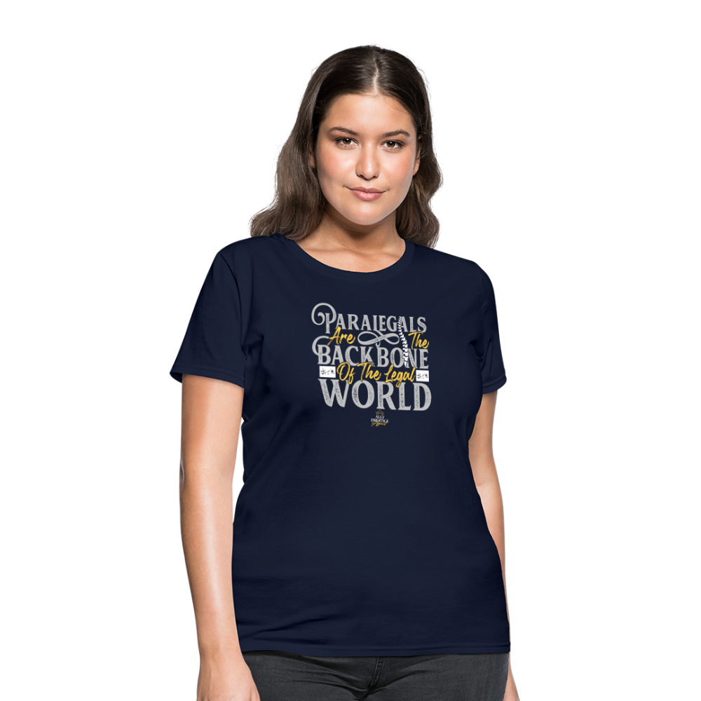 "Paralegal Backbone" Women's Soft T-Shirt - navy