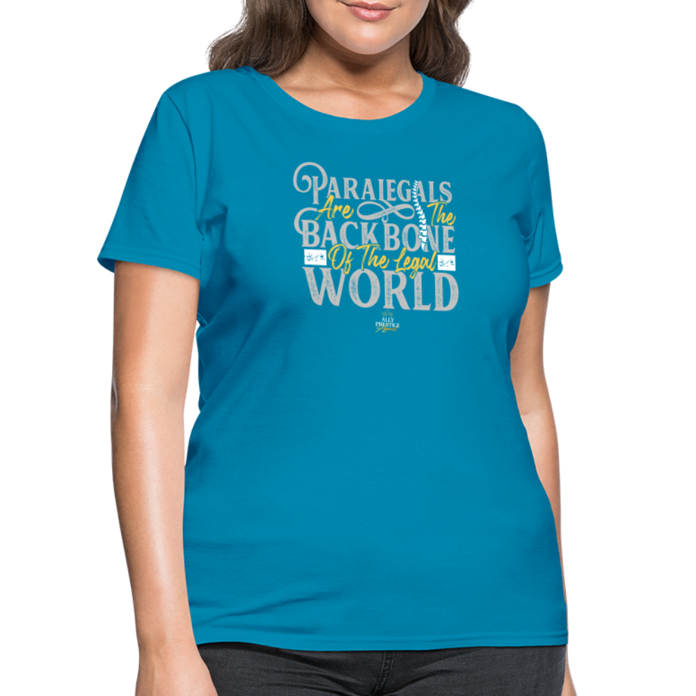 "Paralegal Backbone" Women's Soft T-Shirt - turquoise