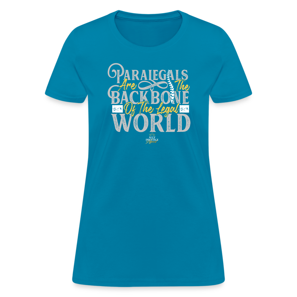 "Paralegal Backbone" Women's Soft T-Shirt - turquoise