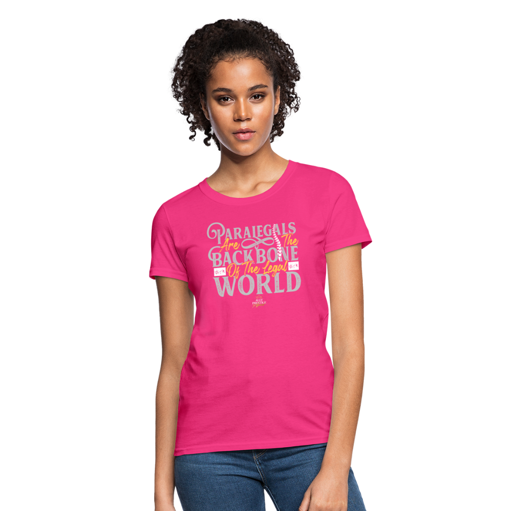 "Paralegal Backbone" Women's Soft T-Shirt - fuchsia