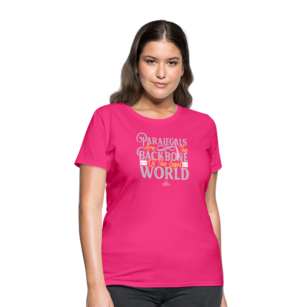 "Paralegal Backbone" Women's Soft T-Shirt - fuchsia