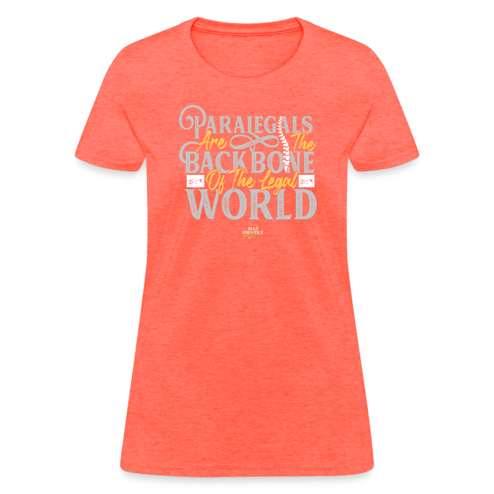 "Paralegal Backbone" Women's Soft T-Shirt - heather coral