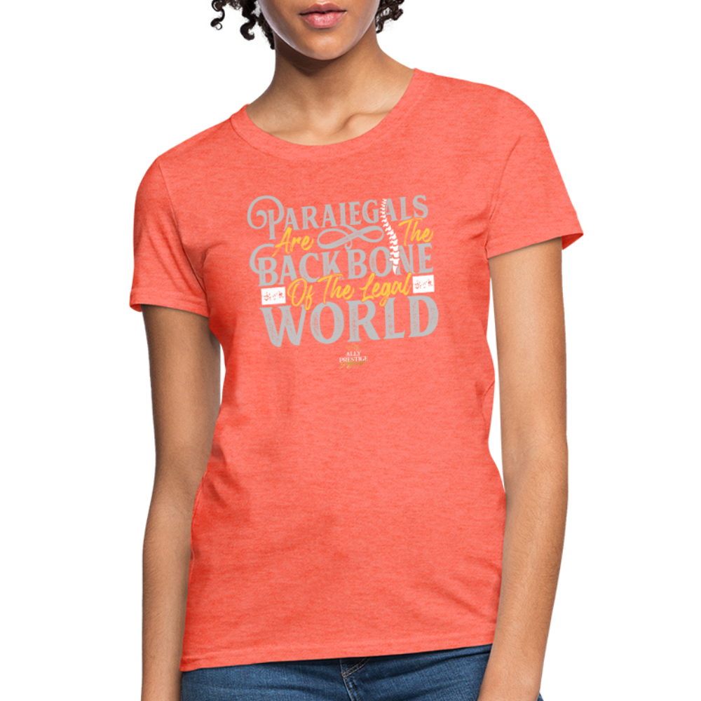 "Paralegal Backbone" Women's Soft T-Shirt - heather coral