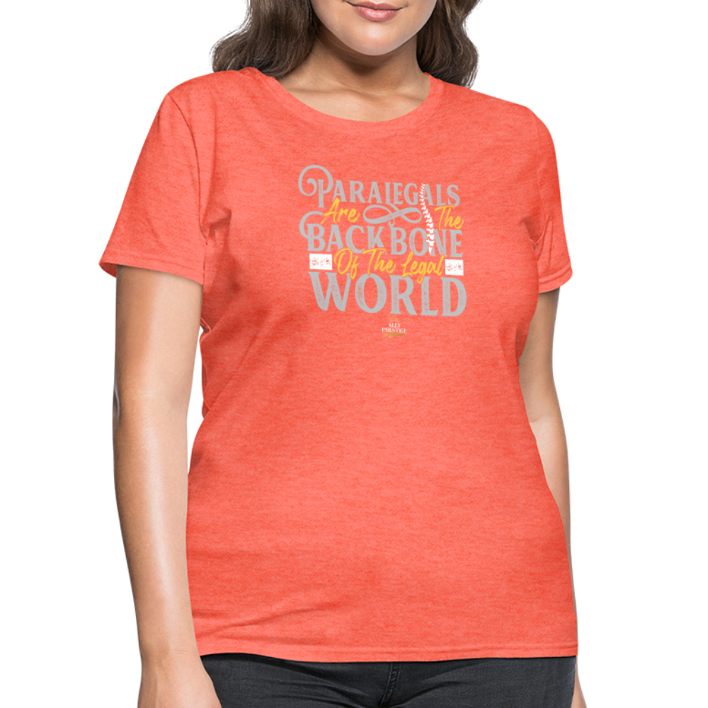 "Paralegal Backbone" Women's Soft T-Shirt - heather coral