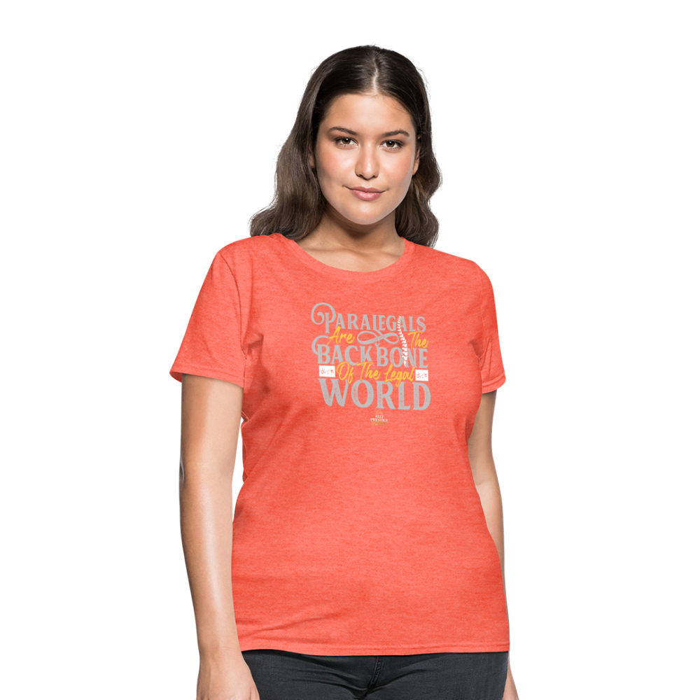 "Paralegal Backbone" Women's Soft T-Shirt - heather coral