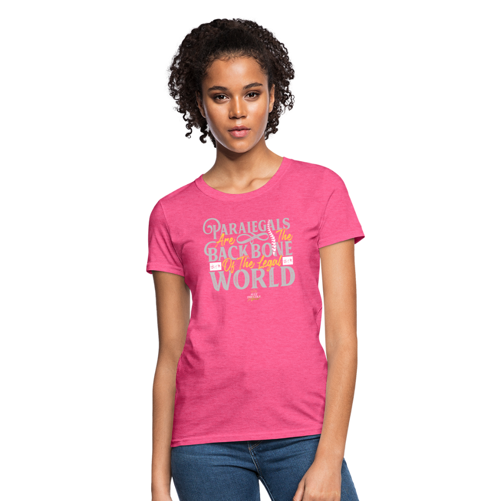 "Paralegal Backbone" Women's Soft T-Shirt - heather pink