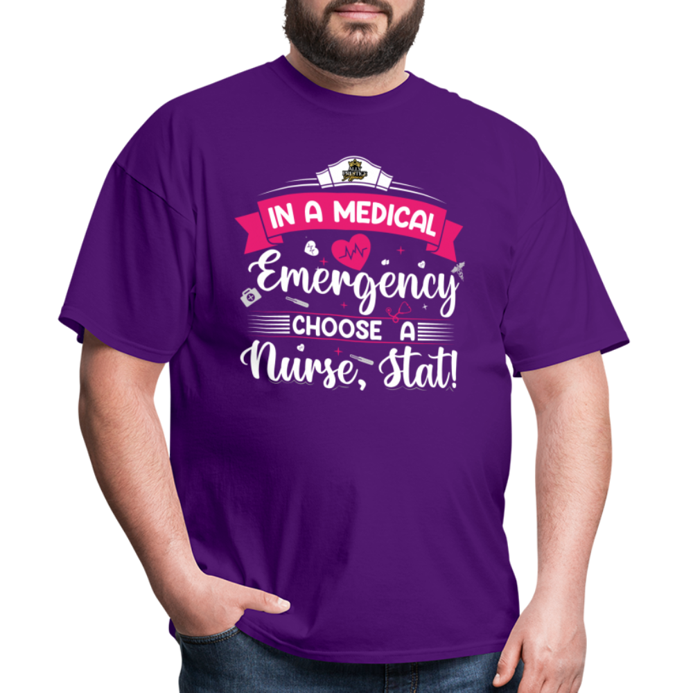 "Nurse, Stat" Unisex Classic T-Shirt - purple