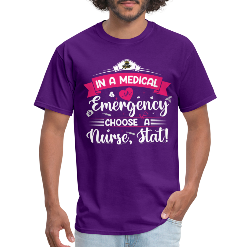 "Nurse, Stat" Unisex Classic T-Shirt - purple