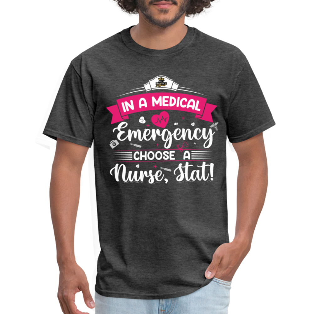 "Nurse, Stat" Unisex Classic T-Shirt - heather black