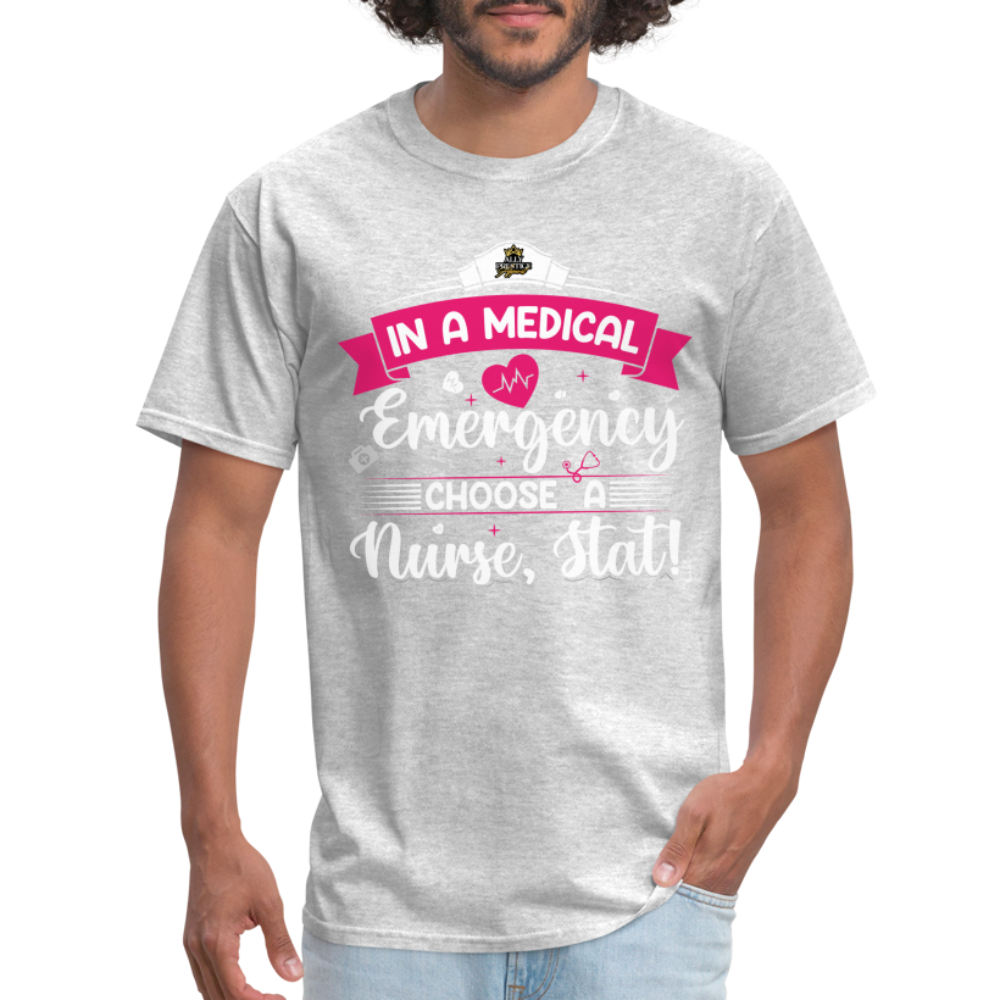"Nurse, Stat" Unisex Classic T-Shirt - heather gray
