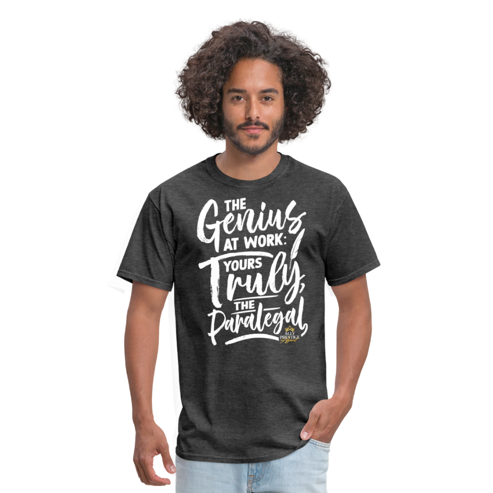 "Genius at Work Paralegal" Unisex Classic T-Shirt - heather black