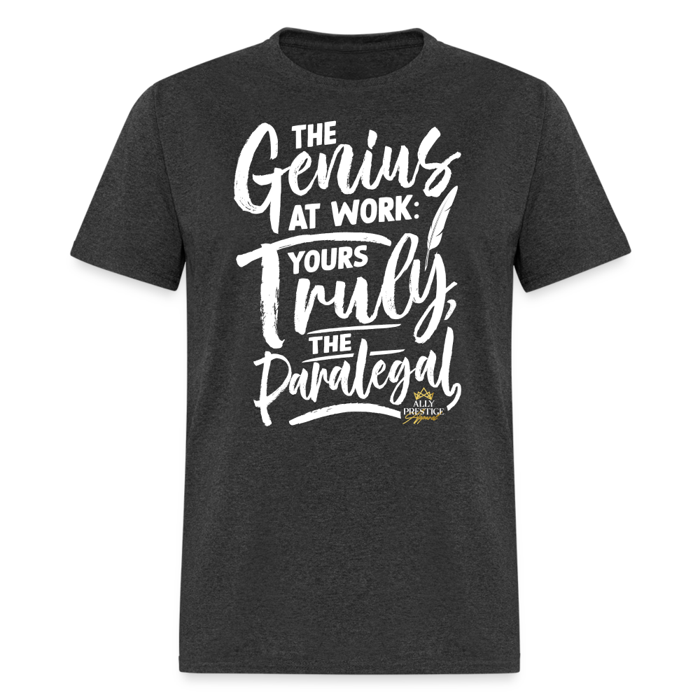 "Genius at Work Paralegal" Unisex Classic T-Shirt - heather black