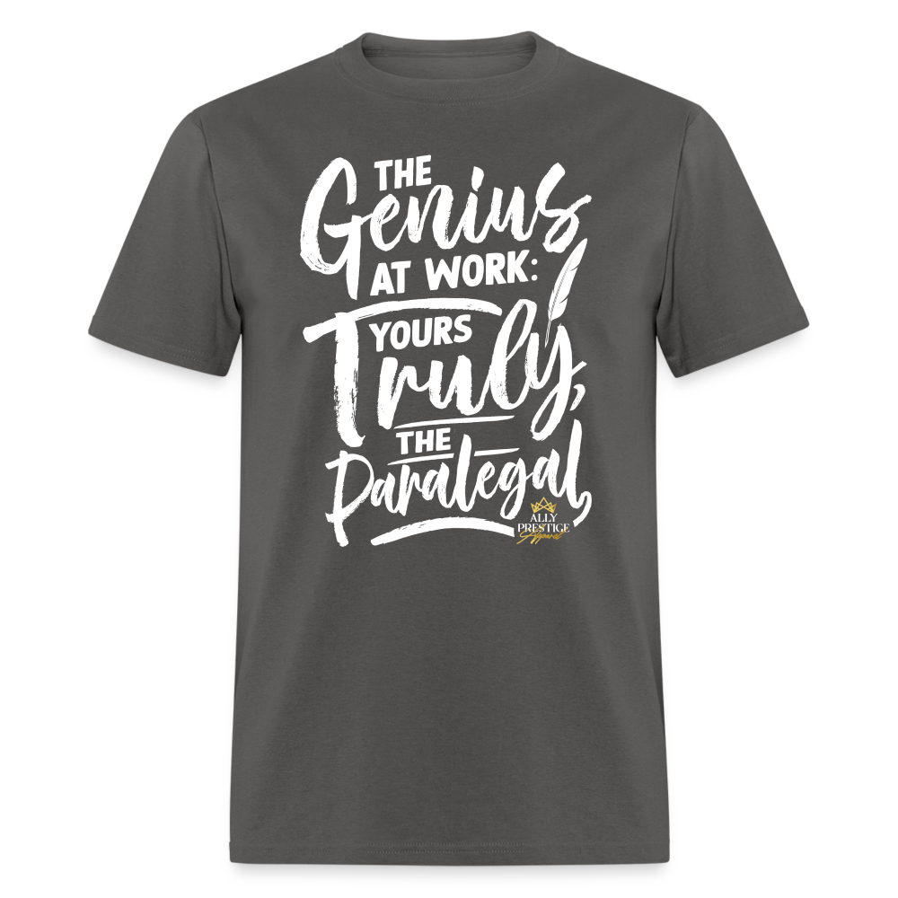 "Genius at Work Paralegal" Unisex Classic T-Shirt - charcoal