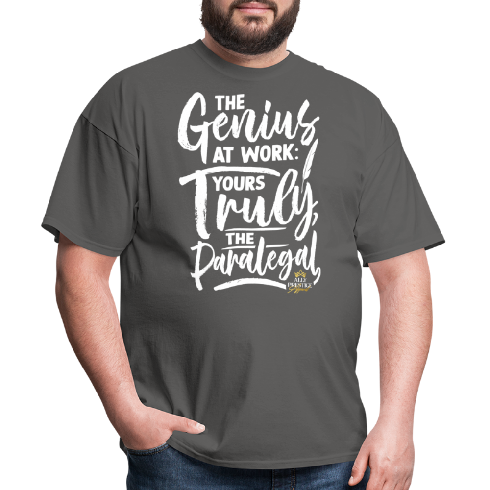 "Genius at Work Paralegal" Unisex Classic T-Shirt - charcoal