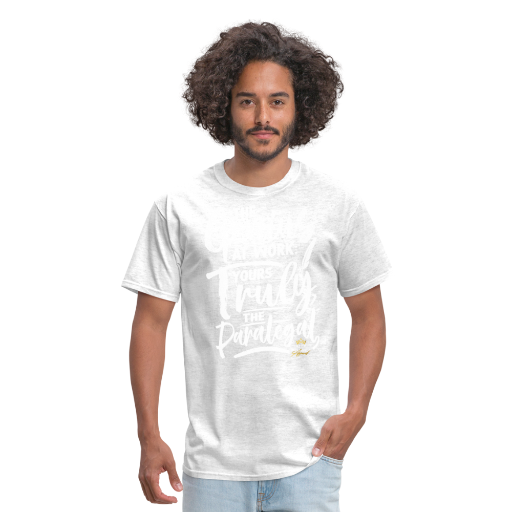 "Genius at Work Paralegal" Unisex Classic T-Shirt - light heather gray