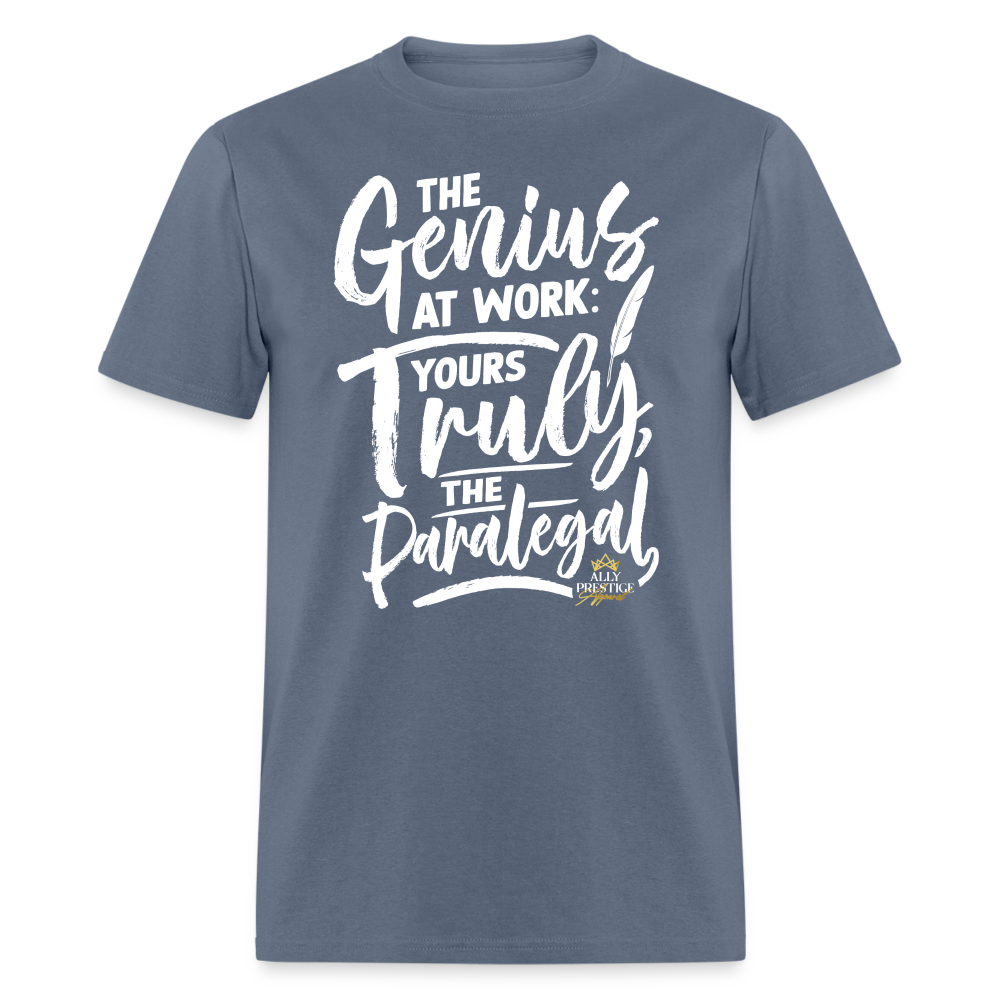 "Genius at Work Paralegal" Unisex Classic T-Shirt - denim