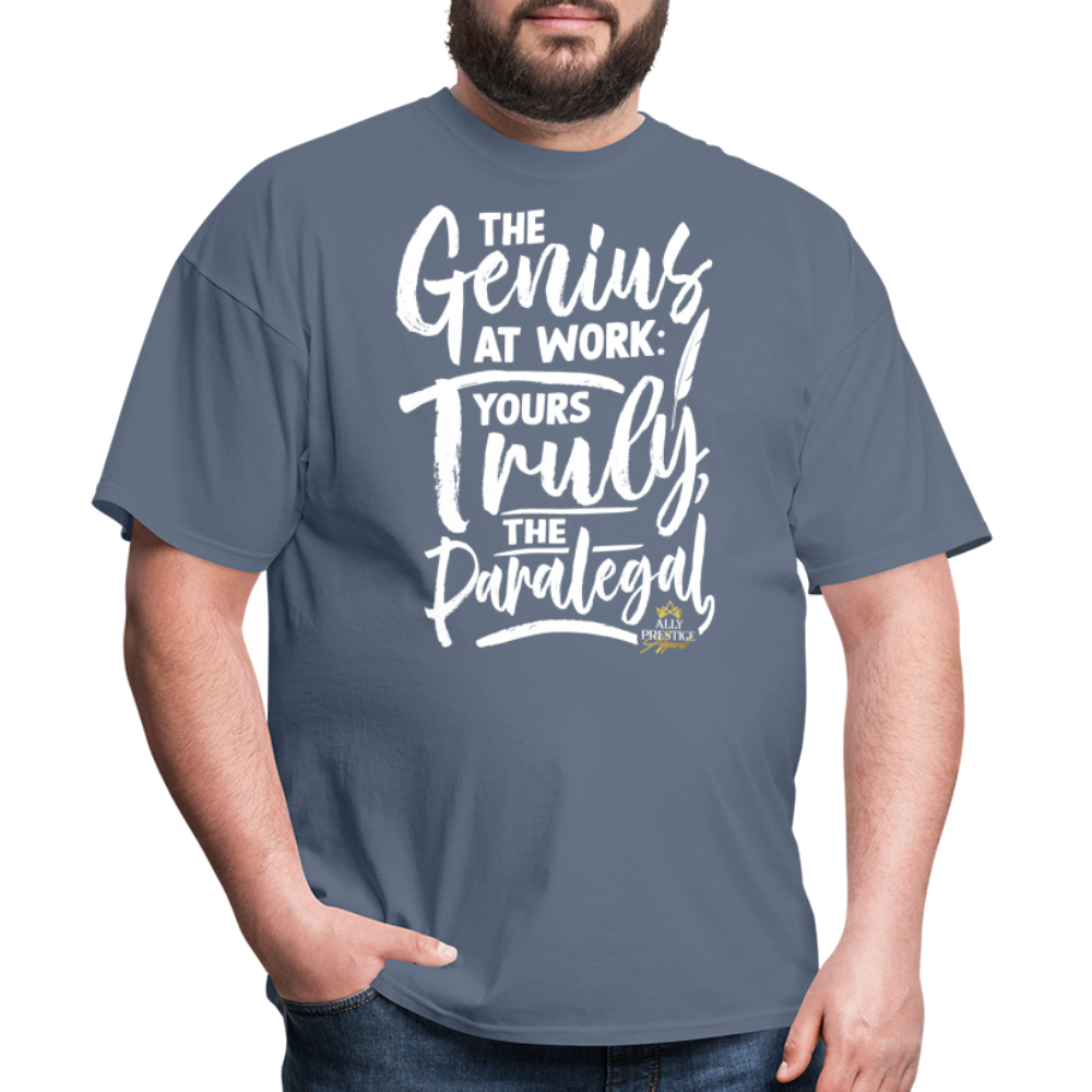 "Genius at Work Paralegal" Unisex Classic T-Shirt - denim