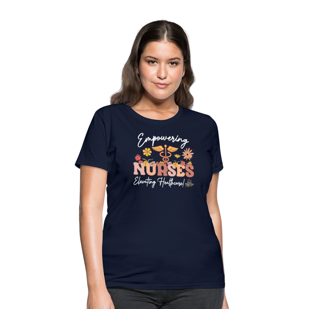 "Elevating Healthcare" Women's T-Shirt - navy
