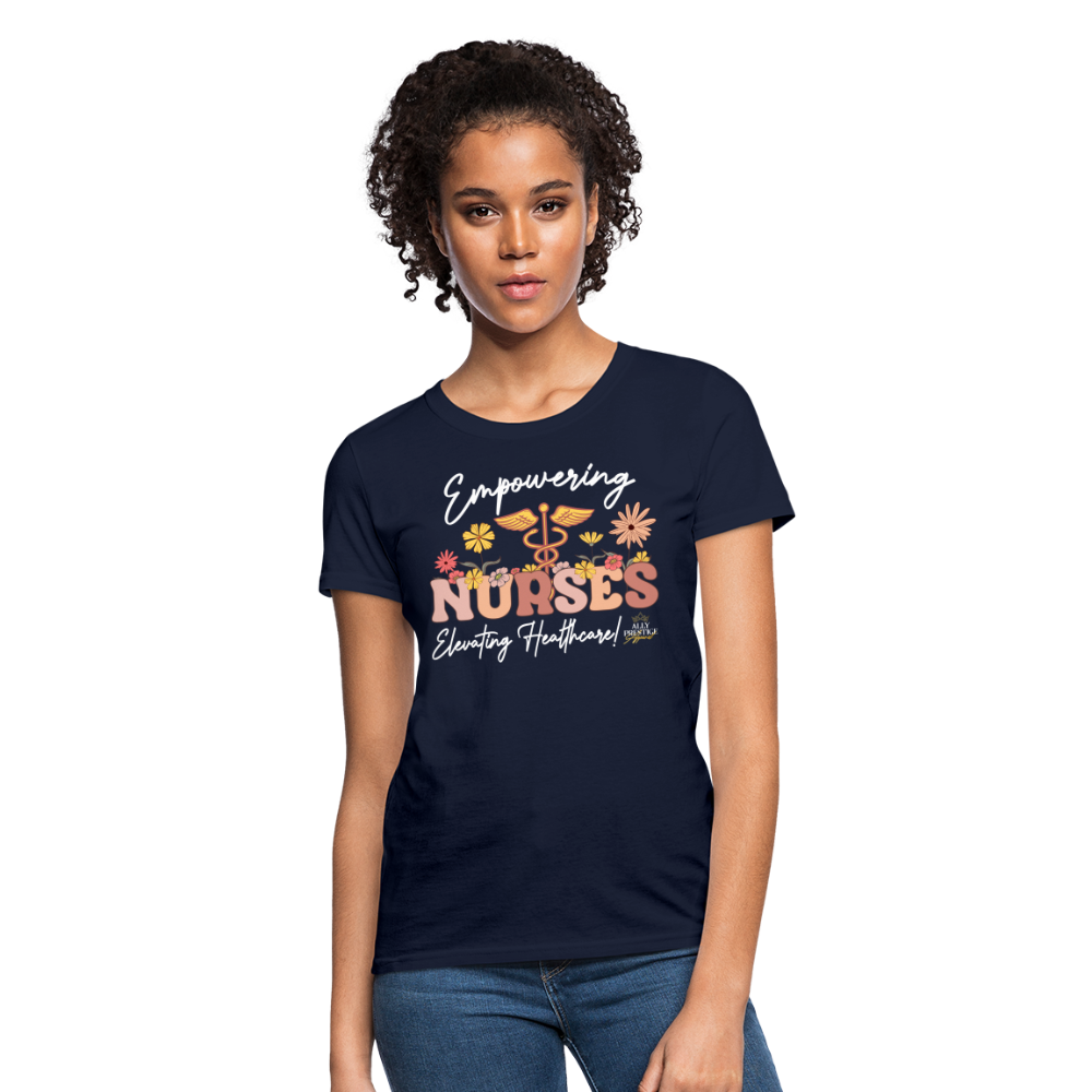 "Elevating Healthcare" Women's T-Shirt - navy