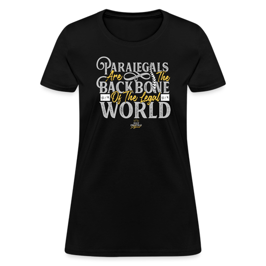 "Paralegal Backbone" Women's Soft T-Shirt - black