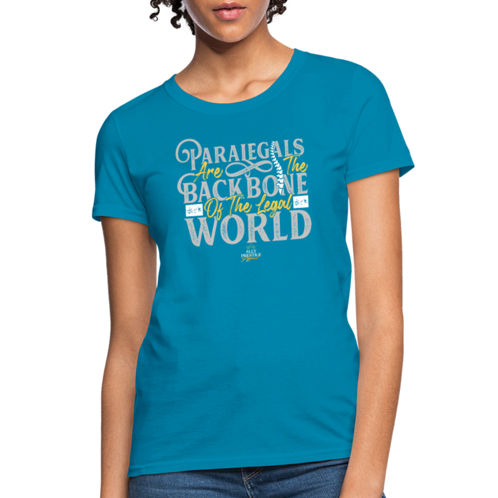 "Paralegal Backbone" Women's Soft T-Shirt - turquoise