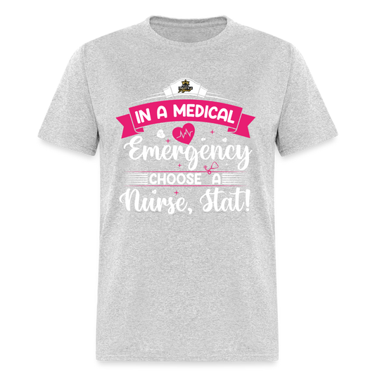 "Nurse, Stat" Unisex Classic T-Shirt - heather gray