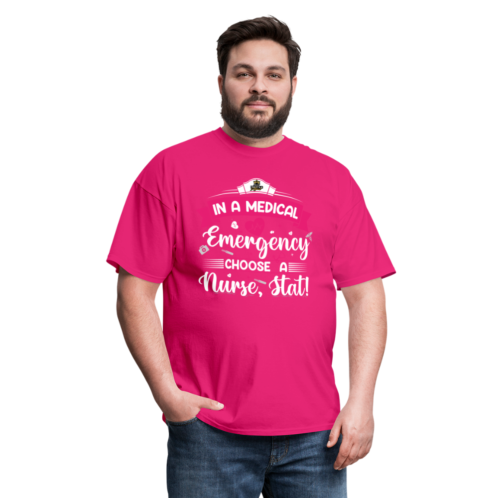 "Nurse, Stat" Unisex Classic T-Shirt - fuchsia