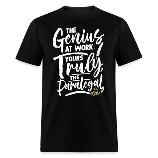 "Genius at Work Paralegal" Unisex Classic T-Shirt - black