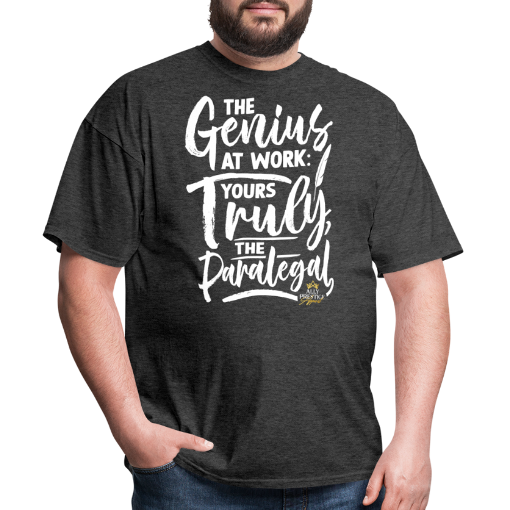 "Genius at Work Paralegal" Unisex Classic T-Shirt - heather black