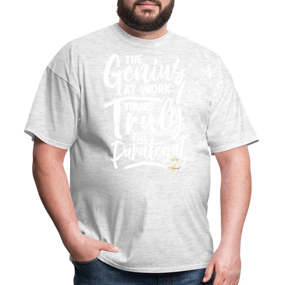 "Genius at Work Paralegal" Unisex Classic T-Shirt - light heather gray