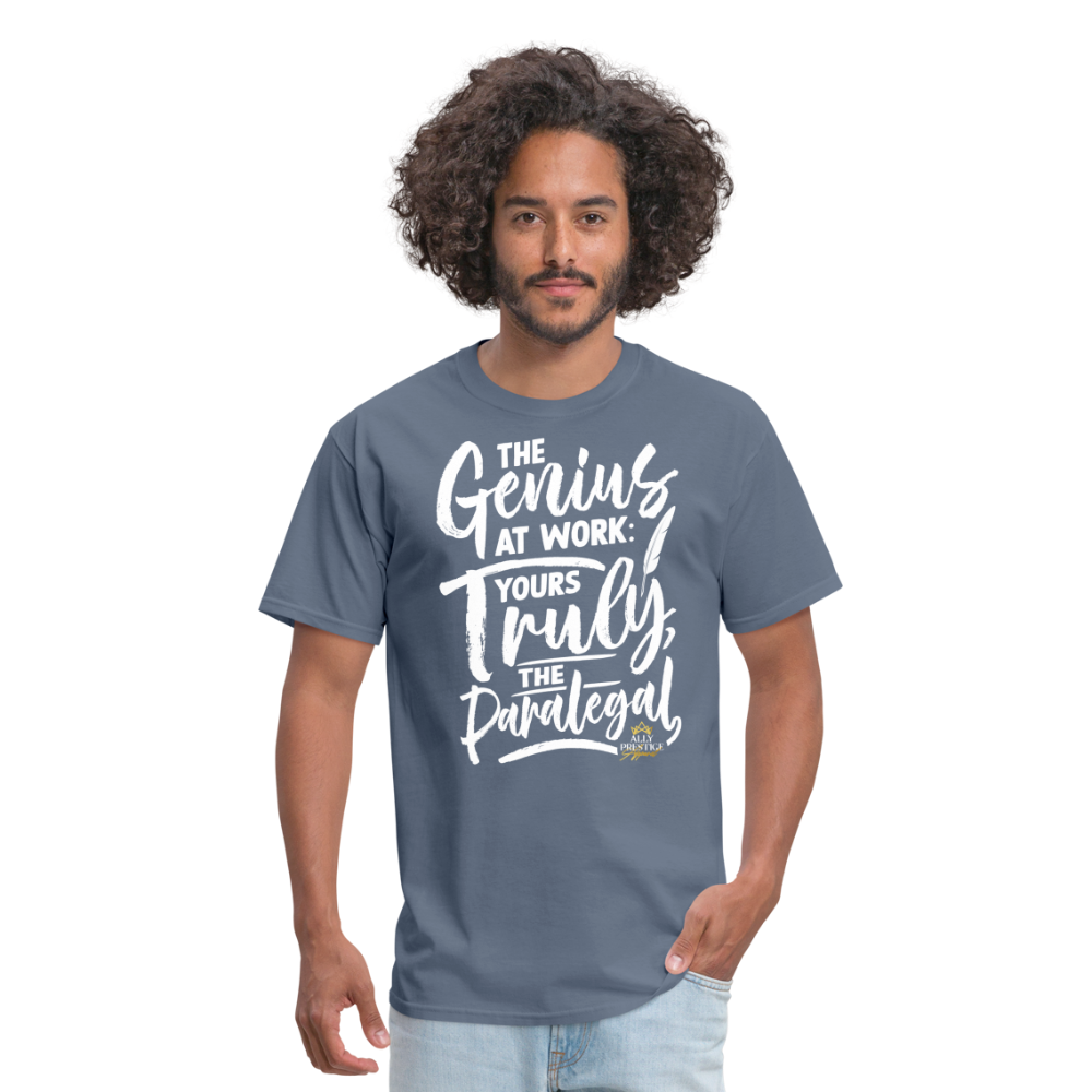 "Genius at Work Paralegal" Unisex Classic T-Shirt - denim